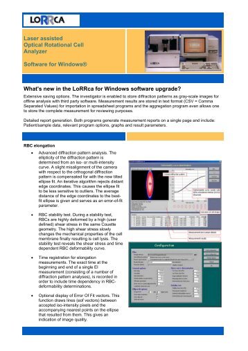 Laser assisted Optical Rotational Cell Analyzer Software for ...