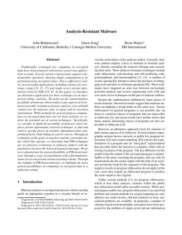 Analysis-Resistant Malware