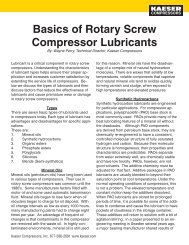 Basics of rotary screw compressor lubricants - Kaeser Compressors