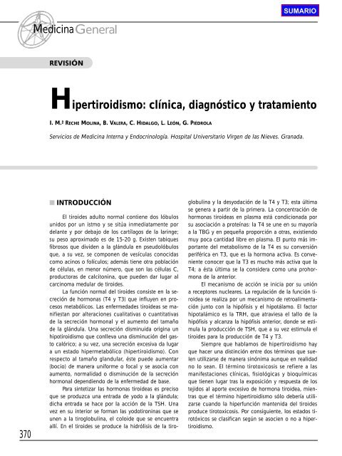 370 Hipertiroidismo: clÃ­nica, diagnÃ³stico y tratamiento - Revista ...