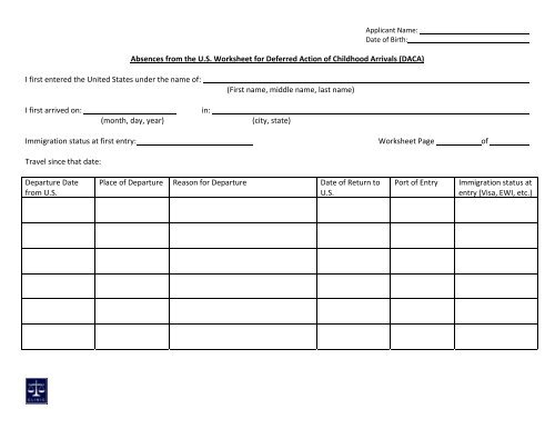 Physical presence worksheet