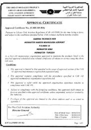 APPROVAL CERTIFICATE - Sabena technics