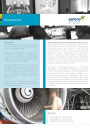 Brochure training services - Sabena technics