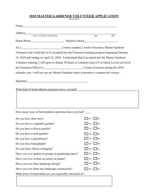 Master Gardener Application-Fillable PDF - Southwest Georgia ...