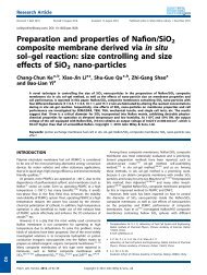 Preparation and properties of Nafion/SiO2 composite membrane ...