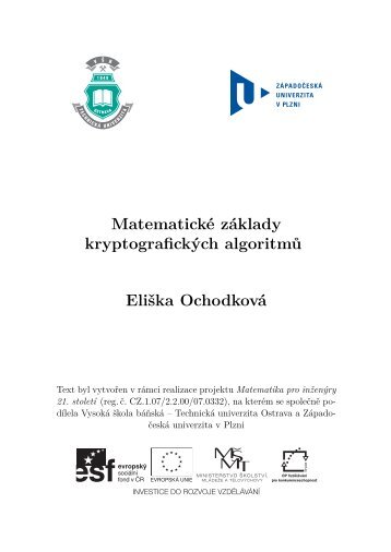 MatematickÃ© zÃ¡klady kryptografickÃ½ch algoritmÅ¯ - Matematika pro ...