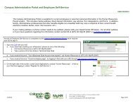 The Campus Administrative Portal and Employee Self-Service