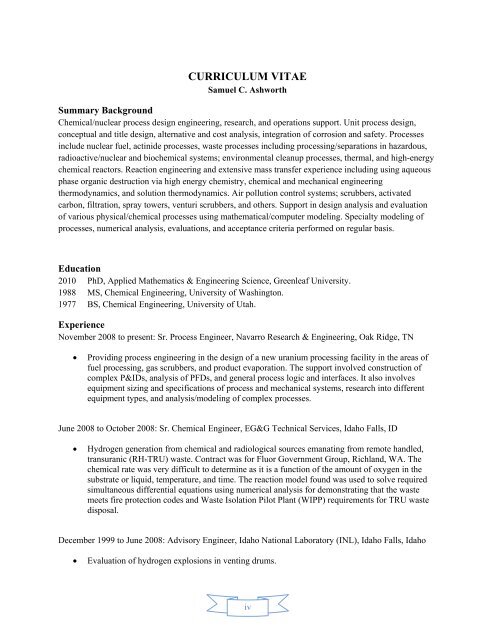 mass transfer in multiphase systems - Greenleaf University