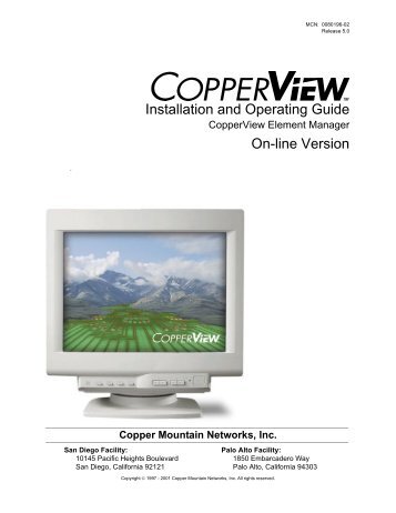 CopperView Installation and Operating Guide