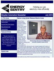 Brayden Automation Newsletter July 2010 - Energy Sentry