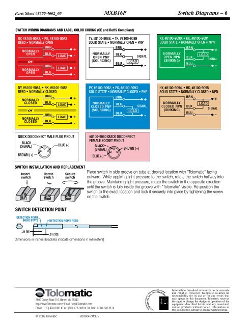 Parts Sheet - You are now at the Down-Load Site for Tol-O - Tolomatic