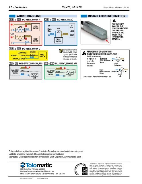 Parts Sheet - You are now at the Down-Load Site for Tol-O - Tolomatic