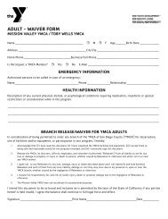 Medical Waiver - Mission Valley YMCA - YMCA of San Diego County