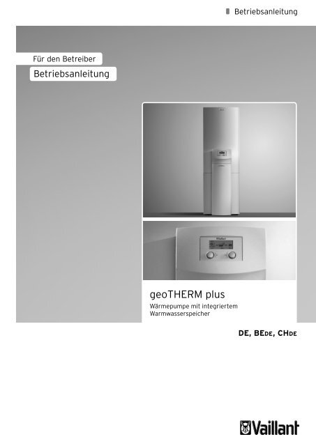 Vaillant Geotherm Plus Vws 102 2 Preis Bedienungsanleitung geoTHERM plus - Vaillant