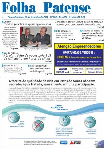 Folha Patense, 18/02/2012 (nÂº 982 on line)