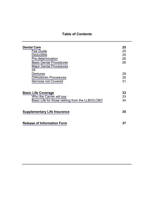 Table of Contents - OPSEU Local 736