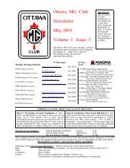 Ottawa MG Club Newsletter May 2001 Volume: 1 Issue: 3
