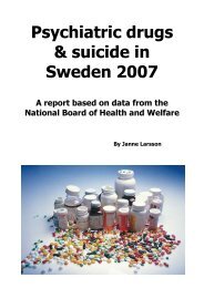 Psychiatric drugs & suicide in Sweden 2007 - The One Click Group