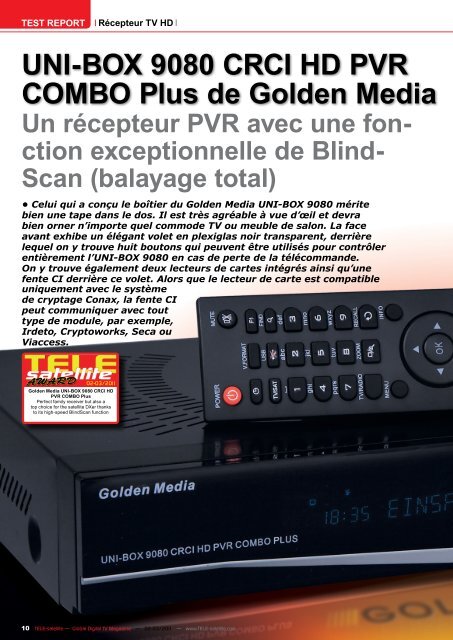 UNI-BOX 9080 CRCI HD PVR COMBO Plus de Golden Media