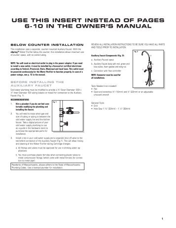 eSpring Auxiliary Faucet Installation - Amway