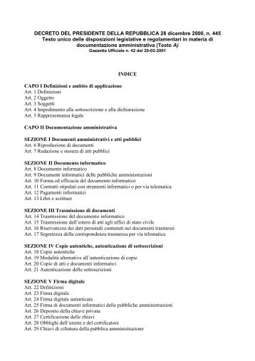 DECRETO DEL PRESIDENTE DELLA ... - ATER Potenza