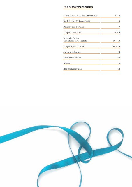 Jahresbericht 2011 - Klinik Wysshölzli