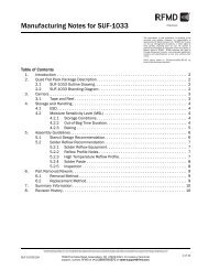 Manufacturing Notes for SUF-1033 - RF Micro Devices