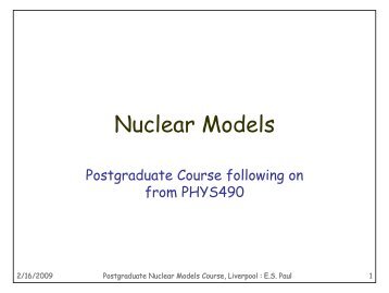 Nuclear Models - Nuclear Physics