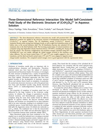 Three-Dimensional Reference Interaction Site Model Self ...