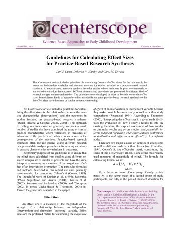 Guidelines for Calculating Effect Sizes for Practice-Based Research ...