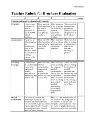 Rubric for Math Brochure