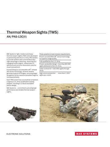 Thermal Weapon Sights (TWS) - Events - BAE Systems