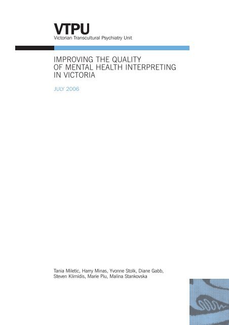 improving the quality of mental health interpreting in victoria