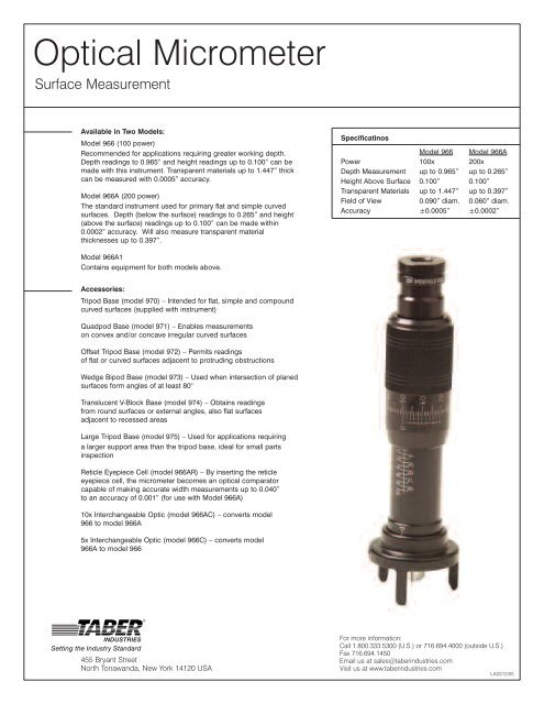 Optical Micrometer