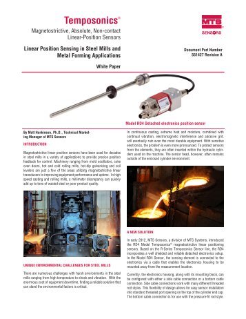 Linear Position Sensing in Steel Mills and Metal ... - MTS Sensors