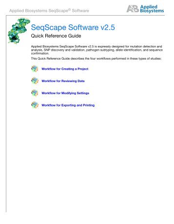 Applied Biosystems SeqScape Software v2.5 Quick Reference Guide