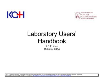 KGH Clinical Lab User Manual v7.3 - Department of Pathology and ...