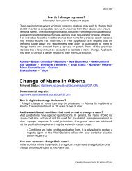 Legal Change of name in Canada - Canadian Resource Centre for ...