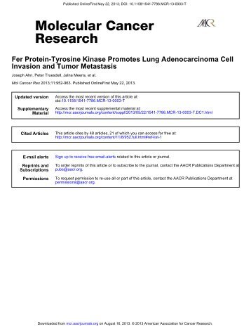 Invasion and Tumor Metastasis Fer Protein-Tyrosine Kinase ...