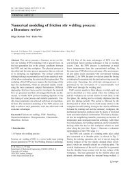 Numerical modeling of friction stir welding process - Universidade ...