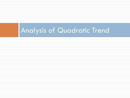 Analysis of trend Chapter 5