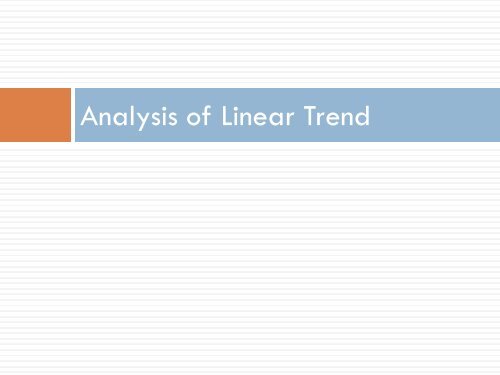 Analysis of trend Chapter 5