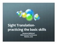 Sight Translation- practicing the basic skills