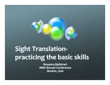 Sight Translation- practicing the basic skills