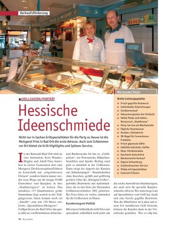 Firmenportrait in der Fachzeitschrift Delicarne Mai ... - Metzgerei Fries