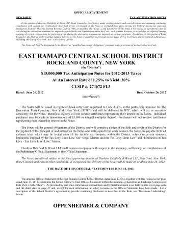east ramapo central school district rockland county ... - Fiscal Advisors