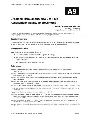 Breaking Through the WALL to Pain Assessment Quality ... - FANNP