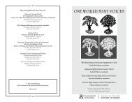 ONE WORLD MANY VOICES - School of Music - University of Arizona