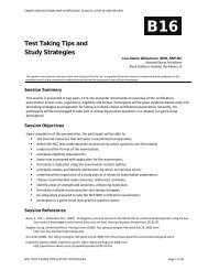 Test Taking Tips and Study Strategies - FANNP