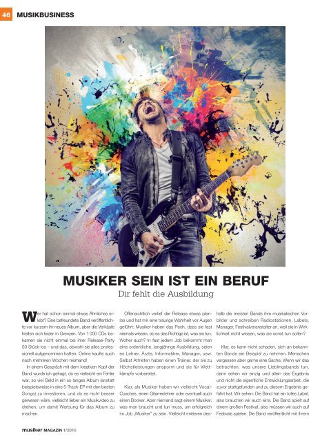 Musiker Magazin 01/2015